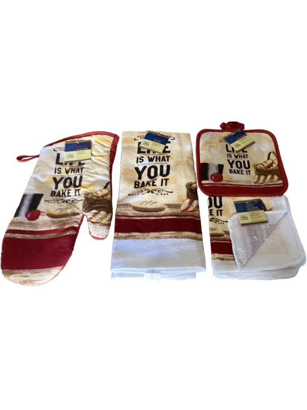 Home Collection Kitchen Towel Set Life Is What You Bake It 6Pc